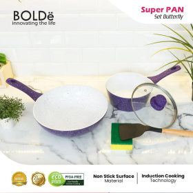 Bolde Super Pan Set 5 Pcs Granite SUPERPANGRANITEPURPLE