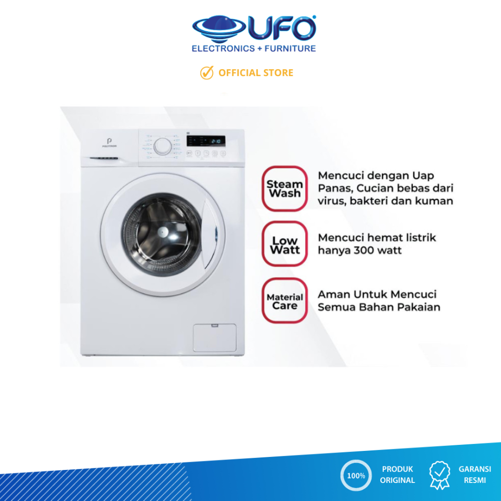 Polytron 8 Kg Mesin Cuci Front Loading PFL8051 