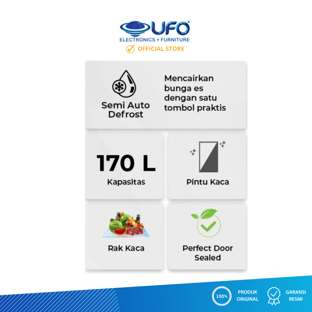 Polytron Kulkas 1 Pintu 170 Liter PRA17MOB