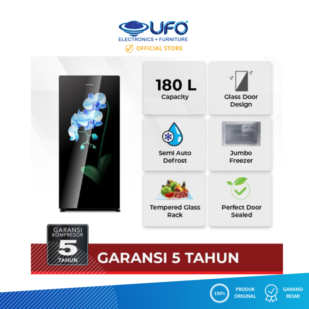Polytron Kulkas 1 Pintu 180 Liter PRA18MOB