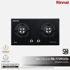Ufoelektronika Rinnai Kompor Tanam 2 Tungku RB772RO(G)