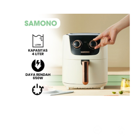 Samono 4L White Air Fryer 650 Low Watt SWAFW04 