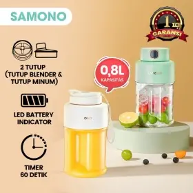 Samono SWY10PUTIH  Blender Portable + Tutup Botol Minum 0,8L 2600mAh