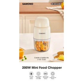 Samono Food Chopper 300ml Mesin Penghalus Daging dan Buah Beige Garansi Resmi 1 Tahun SWMCB200
