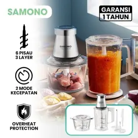 SAMONO SWCS350 8 IN 1 FOOD CHOPPER STAINLESS STEEL 2L