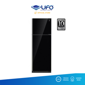 Ufoelektronika Sharp Kulkas 2 Pintu J-Tech Inverter Tempered Glass Door 394 / 428 Liter SJIG571PGBK
