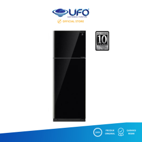 Ufoelektronika SHARP SJIG571PGBK KULKAS 2 PINTU J-TECH INVERTER TEMPERED GLASS DOOR