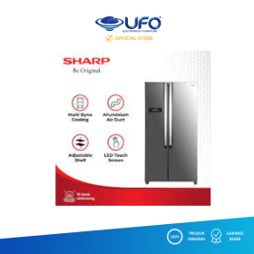 Ufoelektronika Sharp Kulkas 2 Pintu Side By Side 563 Liter SJIS60MSL
