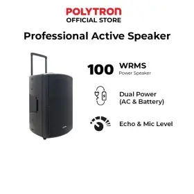 Ufoelektronika Polytron 12 Inch Speaker Professional Portable Bluetooth Karaoke PASPRO12F3 