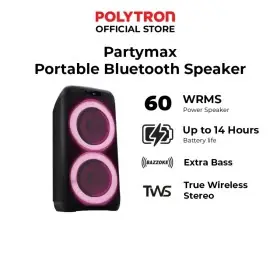 Ufoelektronika Polytron Party Speaker Bluetooth Karaoke Portable Wireless PPS8L22 