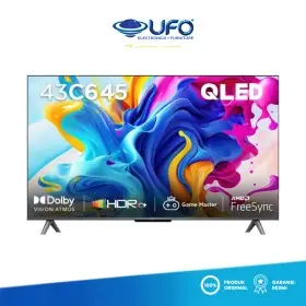 Ufoelektronika TCL 43 Inch Google TV QLED HDR 10+ Dolby Vision Atmos 4K L43C645 