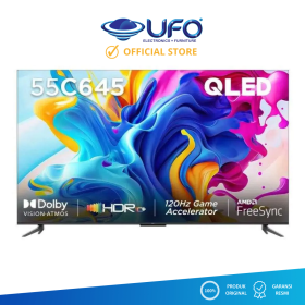 Ufoelektronika TCL 55 Inch Google TV 4K QLED HDR 10+ Dolby Vision Atmos 120Hz Game Accelerator L55C645 