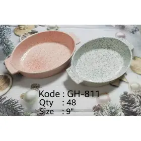 TIARA GH811 PIRING HOTPLATE STONE MANGKOK OVAL 9" GH-811