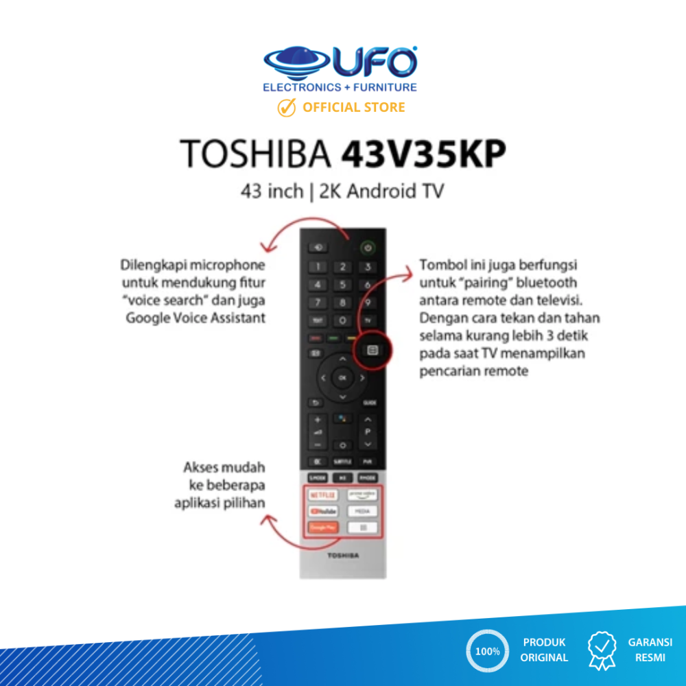 TOSHIBA 43V35KP SMART ANDROID TV 43 INCH