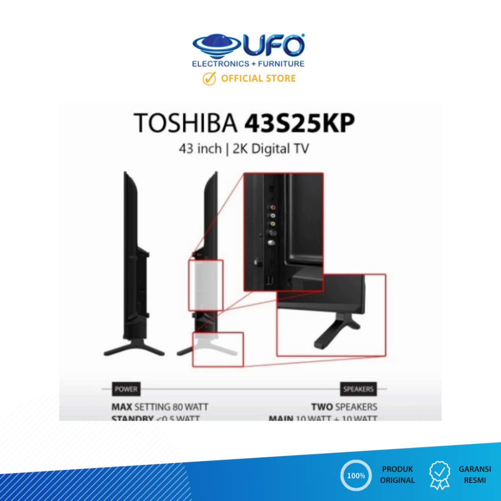 TOSHIBA 43S25KP DIGITAL TV FHD 43 INCH