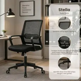 Kursi Kantor Unihome Office Chair – Dudukan Tebal & Roda Halus | Stella