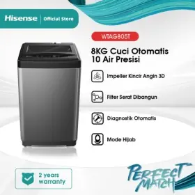 Ufoelektronika HISENSE WTAG805T MESIN CUCI TOP LOADING 8 KG