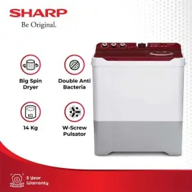Ufoelektronika Sharp 14 kg Mesin Cuci 2 Tabung EST1490WARD 