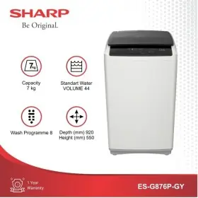 Ufoelektronika Sharp 7 Kg Mesin Cuci Top Loading ESG876PGY 