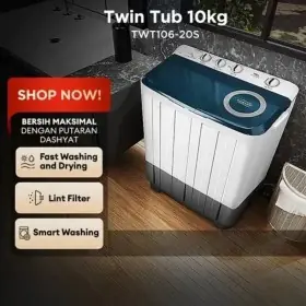 Ufoelektronika TCL Mesin Cuci 2 Tabung 10 Kg TWT106-20S