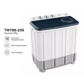 Ufoelektronika TCL Mesin Cuci 2 Tabung Twin tub Smart 8 Kg TWT86-20S