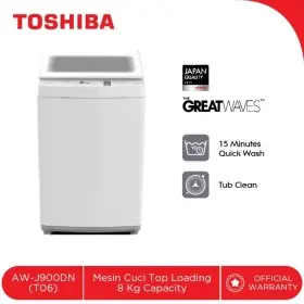 Ufoelektronika TOSHIBA AWJ900DN MESIN CUCI TOP LOADING 8 KG FULL  AUTOMATIC JAPAN QUALITY
