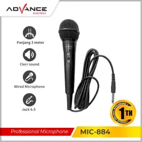 Ufoelektronika Advance Mikrofon Kabel Hitam MIC-884 Profesional Dynamic Microphone