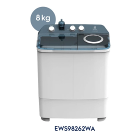 Electrolux Mesin Cuci Twin Tub 8kg Power Pulsator - Extra Rinse - AirTurbo EWS98262WA