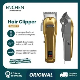 Ufoelektronika Enchen Alat Cukur Rambut Gold Hair Clipper Electric Metal Design BOOST3