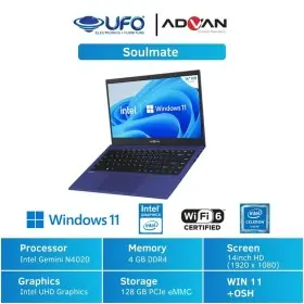 Advan Soulmate Laptop Celeron N4020 4GB/128GB Grey