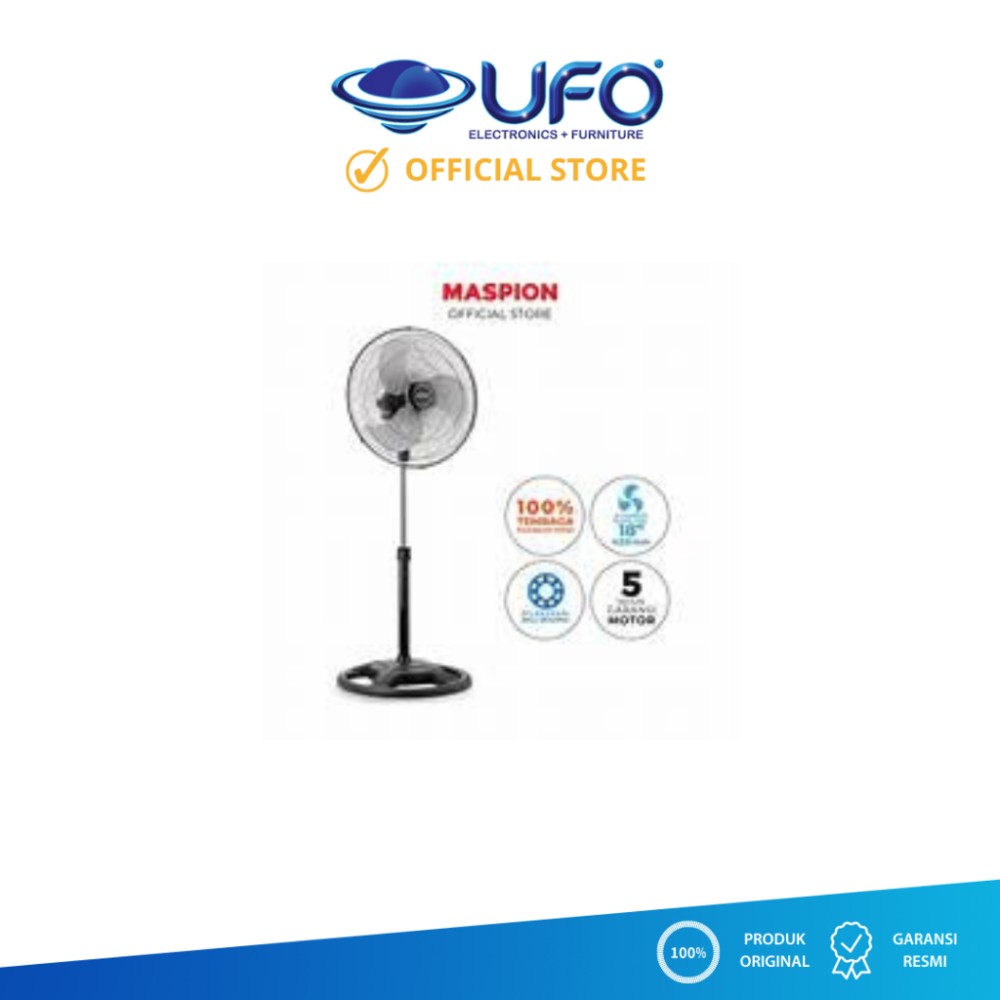 Maspion Kipas Angin | Industrial Fan | Ukuran18 Inch | Ball Bearing | Motor Kuat 100% Gulungan Tembaga | PW452S