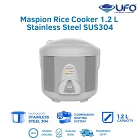 Maspion Rice Cooker | Stainless Steel SUS304 | Kapasitas 1.2 Liter | Anti Gores | Daya 350 Watt | MRJ109SS-NEW