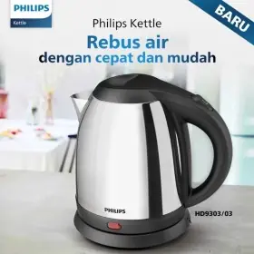 Philips Kettle Listrik Stainless Steel 1.800 Watt 1.2 Liter HD9303/03