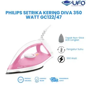 Ufoelektronika Philips Setrika Kering Diva 350 Watt Hemat Listrik GC122/47
