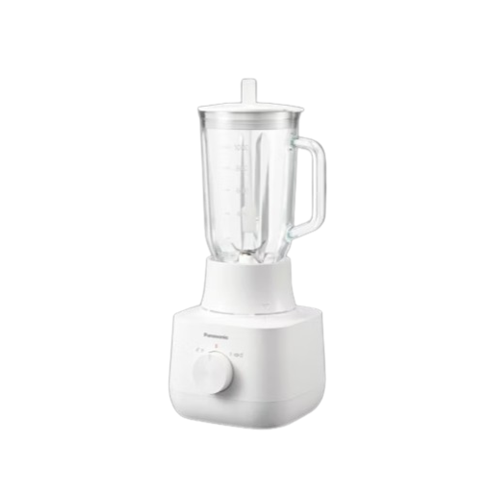 Panasonic Blender Kaca 1 Liter 450 Watt dengan Wet & Dry Mill untuk Jus, Smoothie, Sup, dan Rempah-rempah Putih MXEG3351WSR