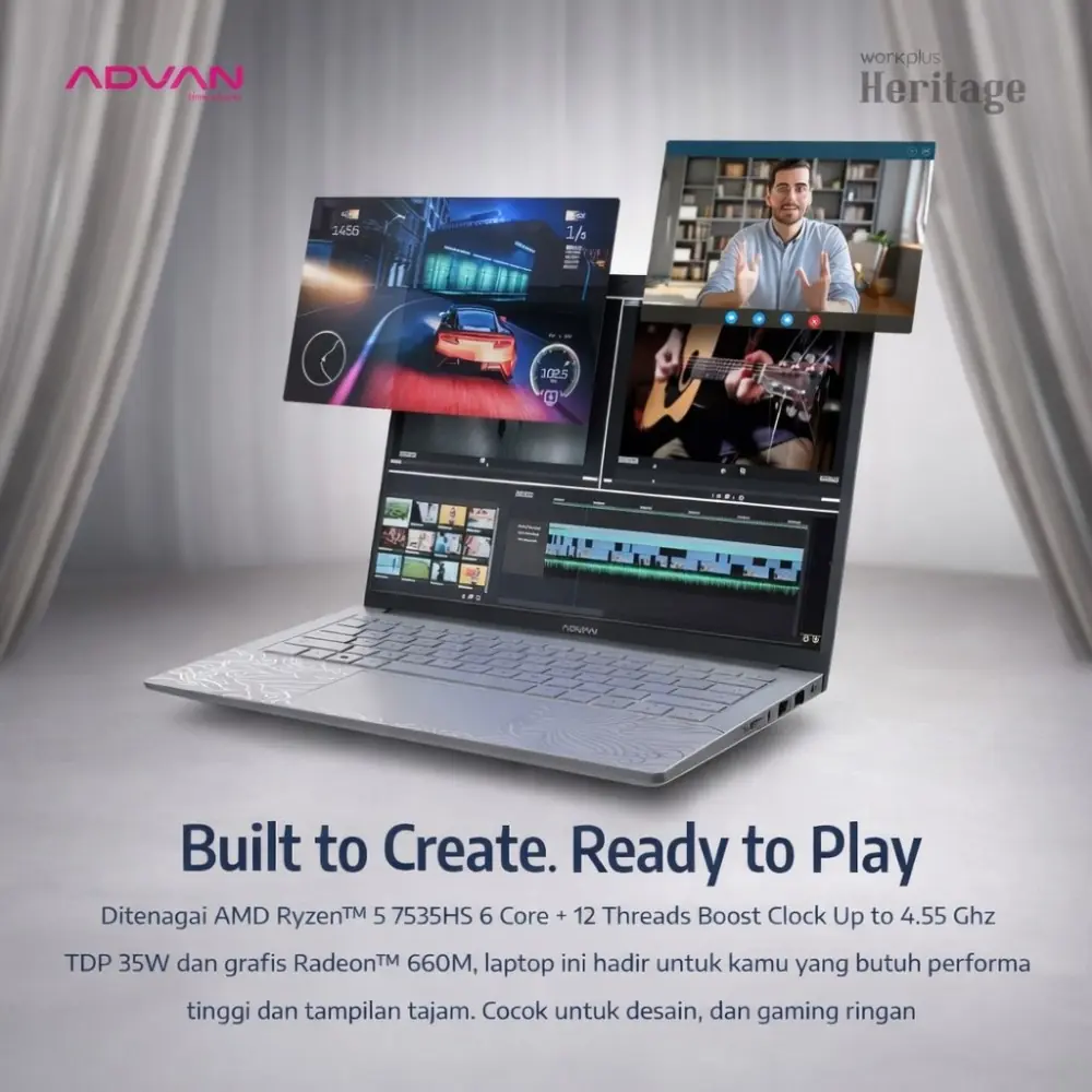 Advan Laptop Workplus Heritage R5-7535HS RAM 8/512GB