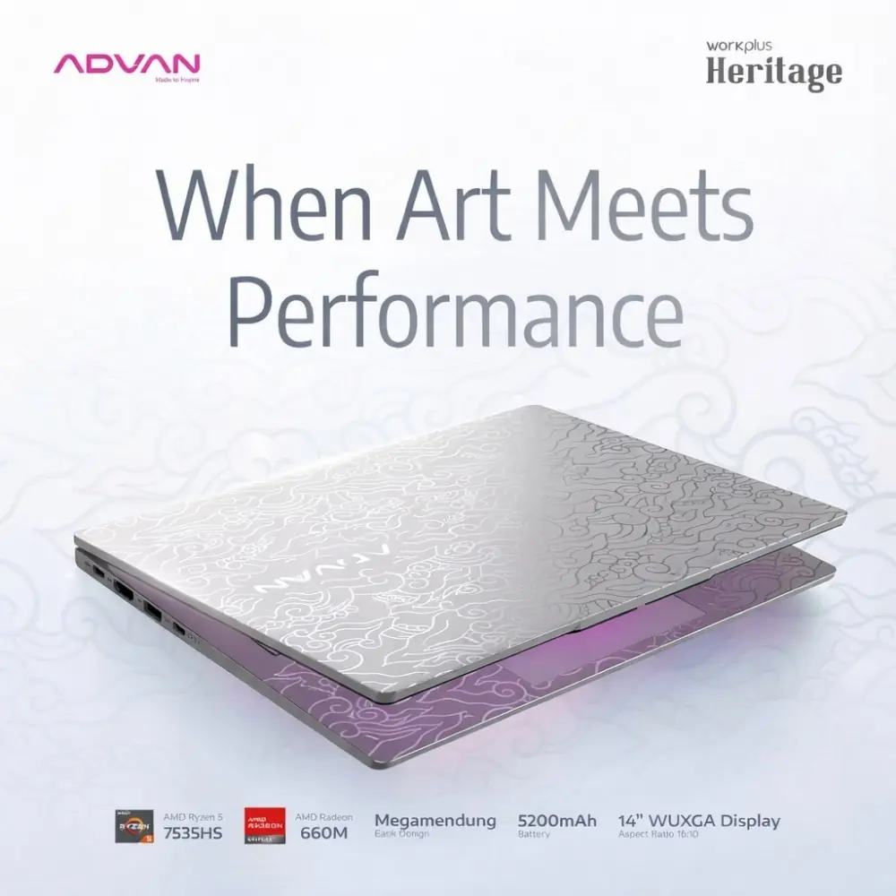 Advan Laptop Workplus Heritage R5-7535HS RAM 8/512GB